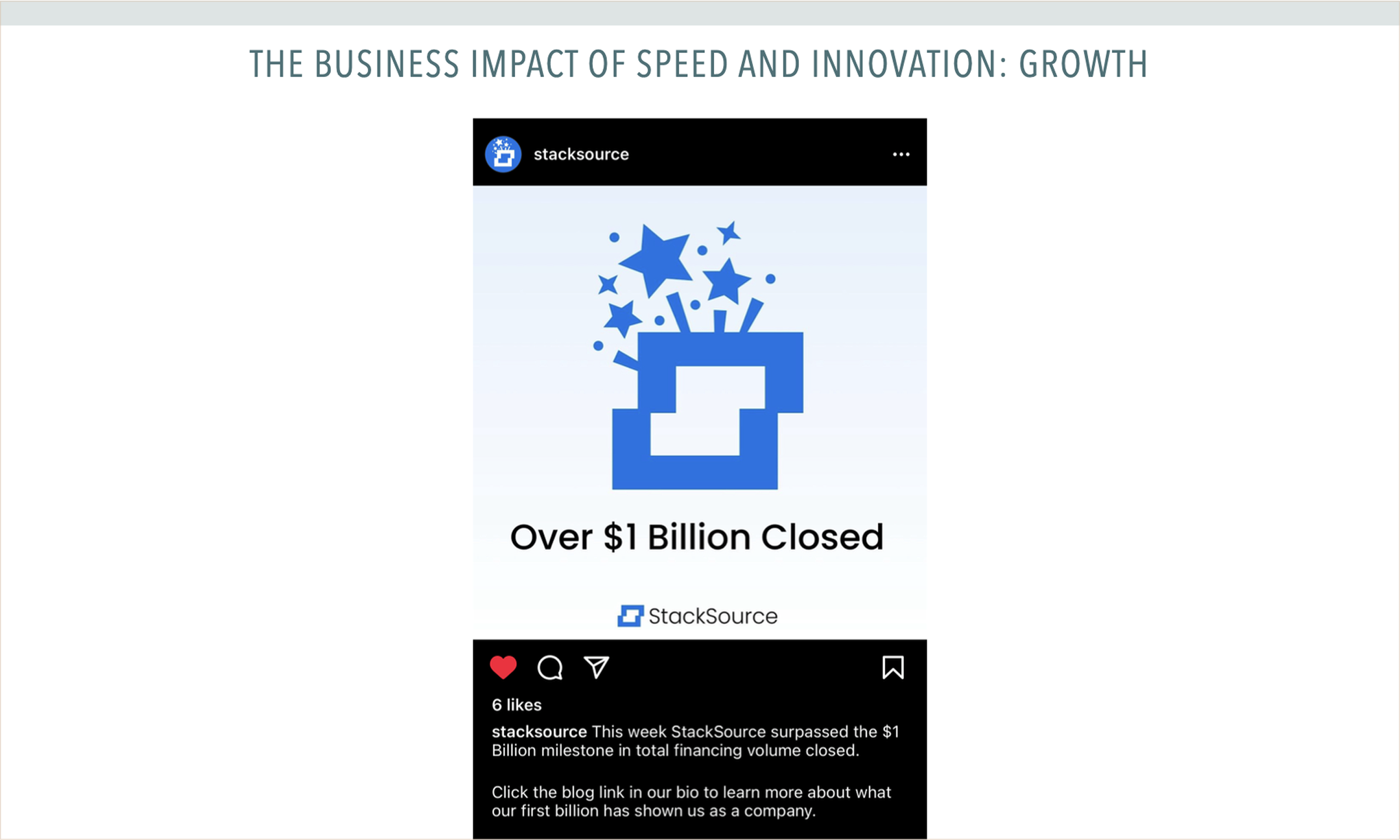 Result: $1 billion closed